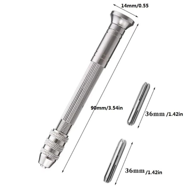GUHOFIND 2PCS Vice Holder Tool Round Head Pin Vise for Removing Pins, Screwdriver Bits, Taps, Reamers, Scribers, Wire, Small Files - Image 5